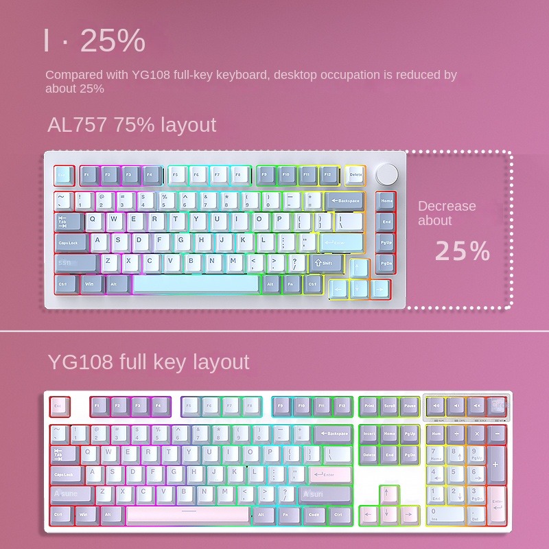 HJSDZHI AL75V2 Mechanical Keyb - Mechanical Keyboard Barebone Aluminum Gasket 75 review and price