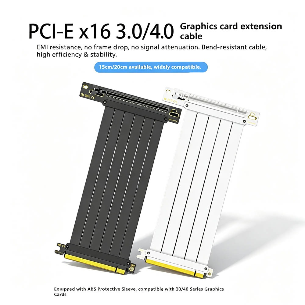 PCI‑E 4.0/3.0 X16 GPU Riser Ca - Pcie 4.0 X16 Riser Cable 90 Degree review and price