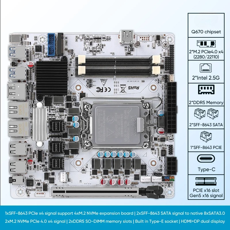 12/13/14th Gen Nas Motherboard - Lga 1700 Ddr5 Itx Motherboard review and price